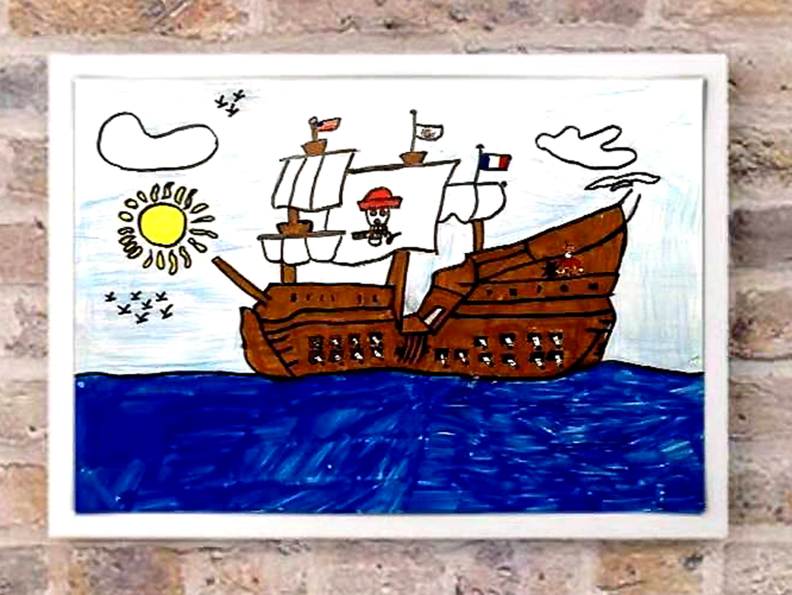 Maxime LIU  9岁，初学，线上儿童绘画启蒙课课堂作品 Maxime LIU 9 Ans, Débutant, Dessin Réalisé Dans Le Cours En Ligne